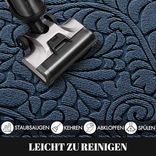 Tapis de sol antidérapant Yimobra bleu pour une entrée propre