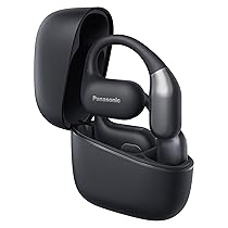Panasonic RB-F10DE-K Cuffie Wireless Open-Ear, Auricolari wireless Sport Bluetooth con Microfono ENC, 25H di Autonomia, Bluetooth 5.4, IPX4, Controlli Touch, Nero