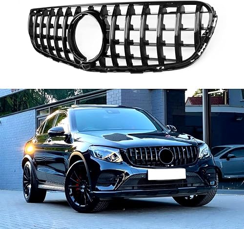 Rejilla W253, repuesto de malla para parachoques delantero GT GTR Stype para Mercedes Benz Clase GLC W253/X253 GLC250 GLC3O0 GLC43 AMG (negro