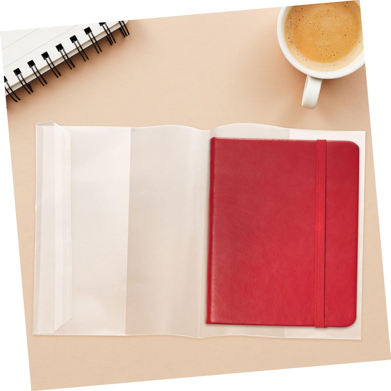 40 Stück Buchhülle Transparent Sichtschutz Schutzumschlag für Schulhefte Notizbücher Planer Staubdicht Robust Einfach Anzuwenden
