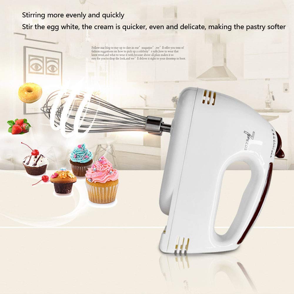 Batidora de Mano Batidora eléctrica Batidora Manual de 7 velocidades Batidora Profesional de Alimentos y Pasteles para Hornear con botón Turbo Batidora Profesional Incluye batidore