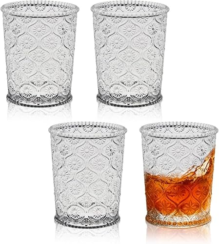 Cameo Doble Vidrio Antiguo Moda, Transparente, 4 Piezas