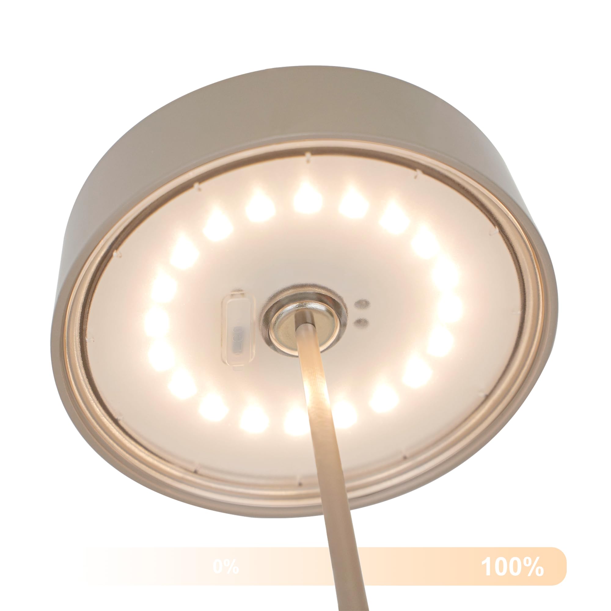 Palmina 901,lampade da tavolo senza fili,lampade da tavolo ricaricabili E Dimmerabile In Alluminio,abat jour senza fili 4400mah,Protezione IP54,luce da tavolo esterno/Interno/Khaki 2PZ