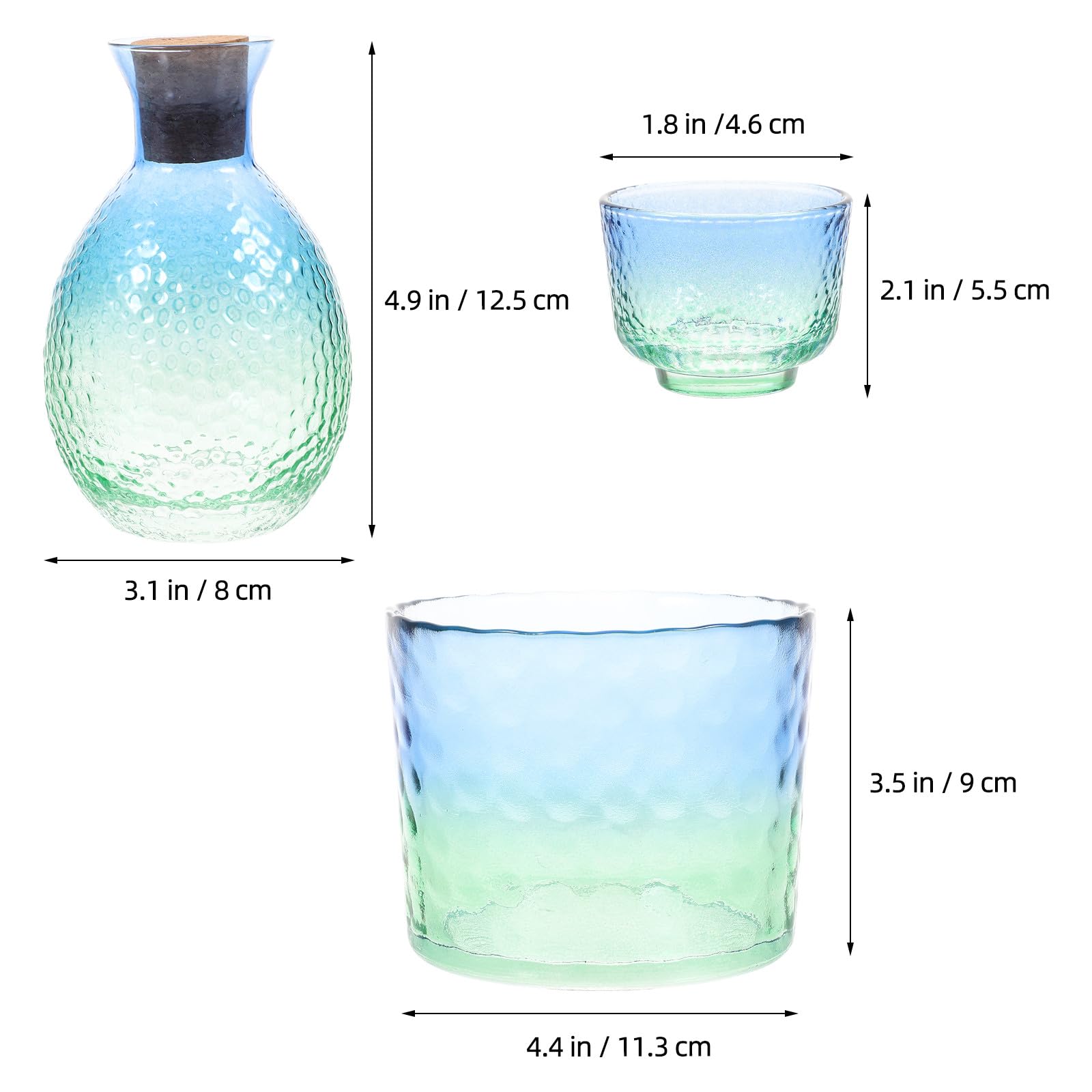 Traditionelles Japanisches Sake Satz aus Glas mit Leichtem Vielseitigem Design für Tee Partys und Elegante Anlässe