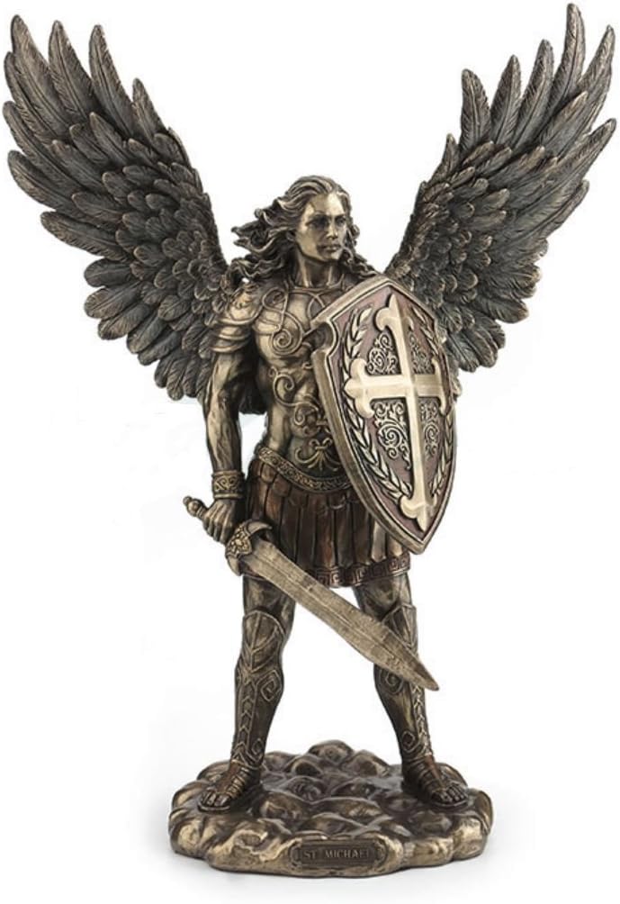 14" Archangel Saint Michael w/ Sword & Shield San Miguel Arcangel Statue Santo