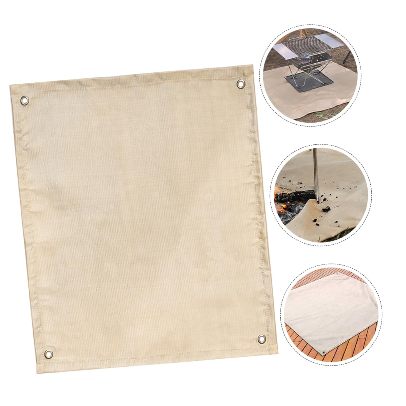 BESTonZON Manta Ignífuga de Material Reforzado Resistente para Patio y Cocina, Alfombra Protectora contra Fuego y Humedad Adecuada para Camping y Exteriores