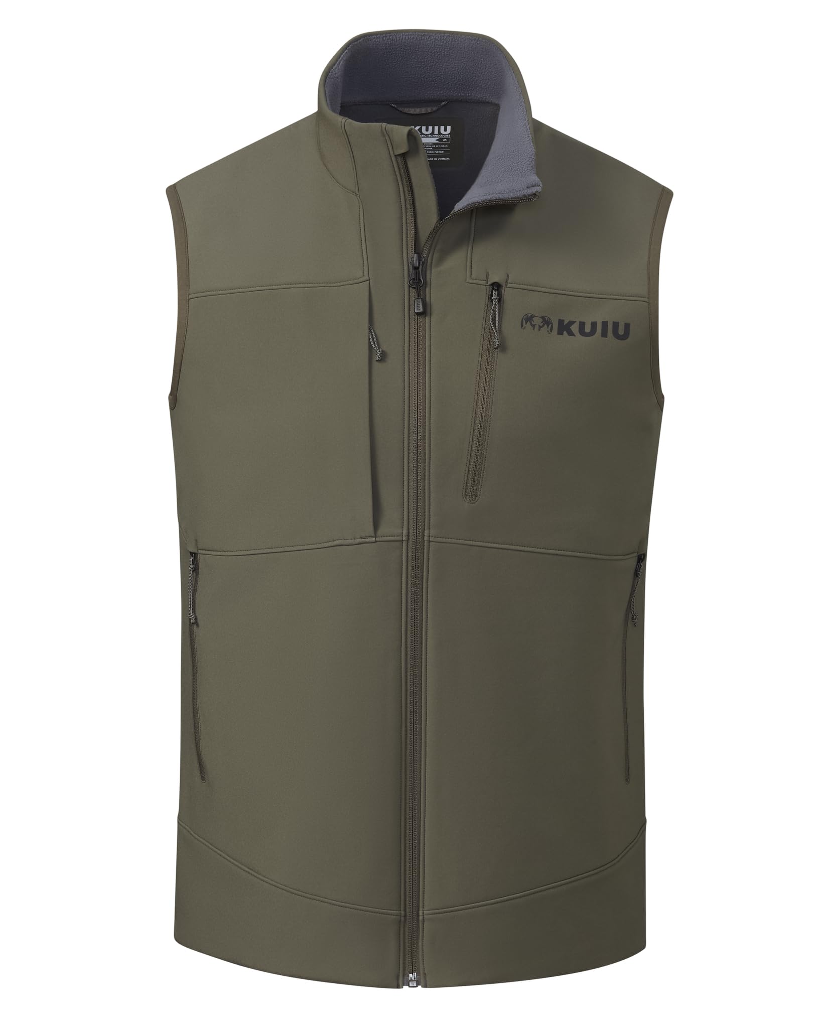 KUIU Guide PRO Vest – Wind & Water-Resistant Soft Shell Hunting Vest, Durable & Quiet with Fleece Lining for Cold Weather