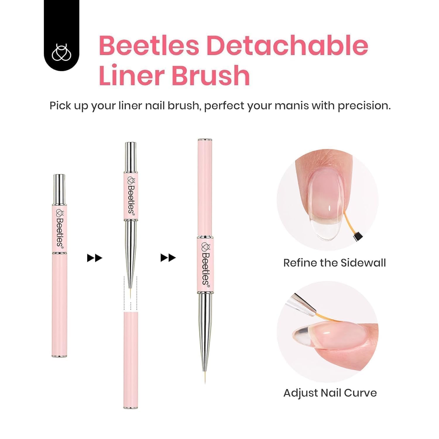 Beetles - Gel constructor sin HEMA con base y capa superior que no se limpia 3 unidades, 15 ml | Acabado brillante de uñas y fórmula de baja sensibilidad mejorada de larga duración para mujeres
