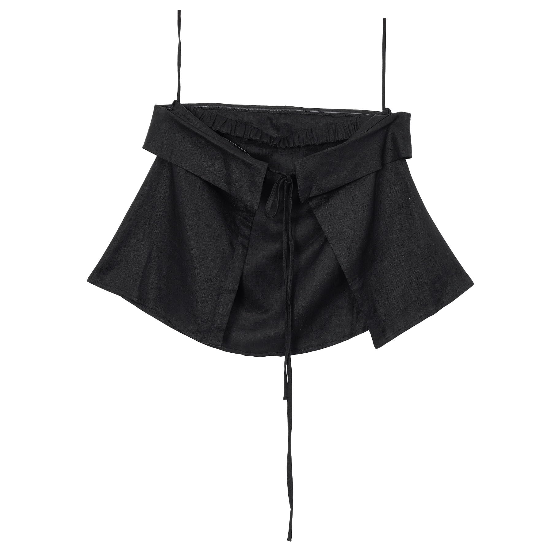 Amazhiyu Tube Top Damen Leinen Bandeau Tops Sommer Schulterfrei Oberteil