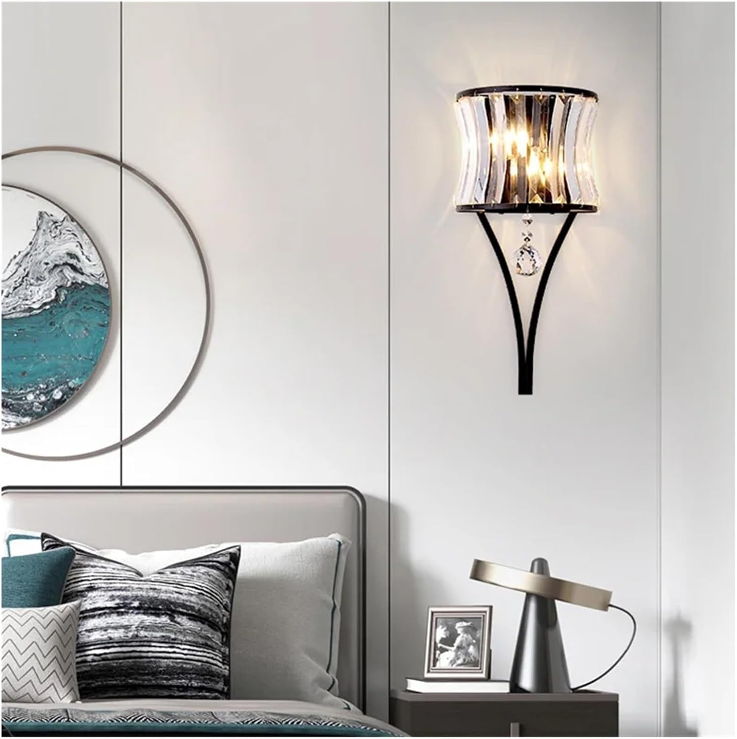 Lámpara LED de pared de lujo para Sala de estar, para dormitorio, mesita de Noche, Villa, Fondo y pasillo, accesorios de iluminación compatibles con El hogar