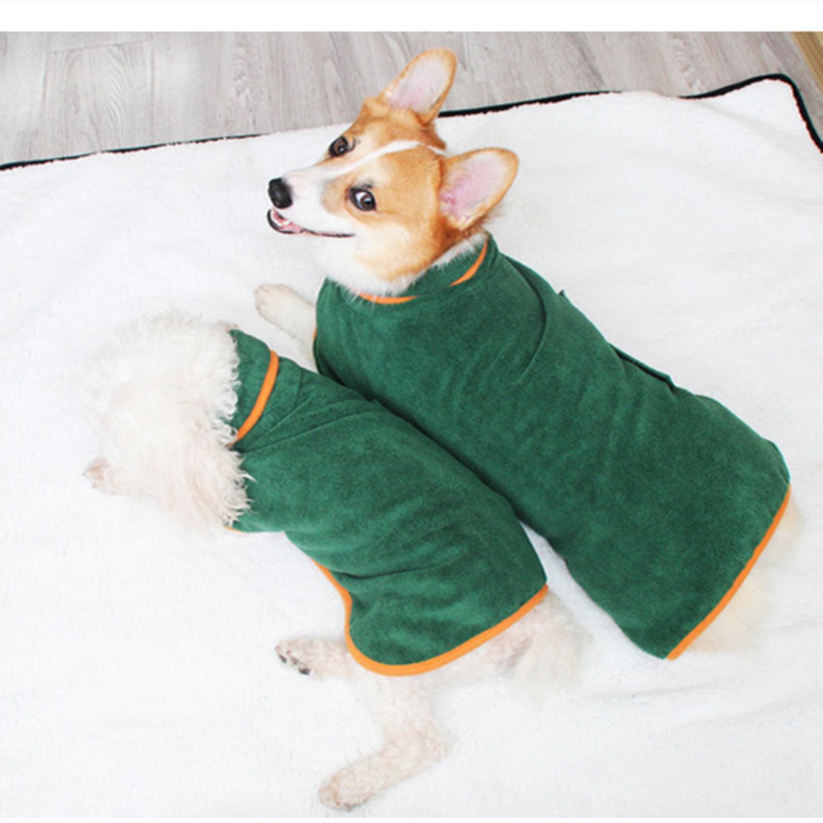 Peignoir pour Chien Serviette de Bain Absorbante pour Animaux de Compagnie Manteau de séchage pour Chiens Peignoir de Bain Doux à séchage Rapide pour Petits Chiens de Taille Moyenne