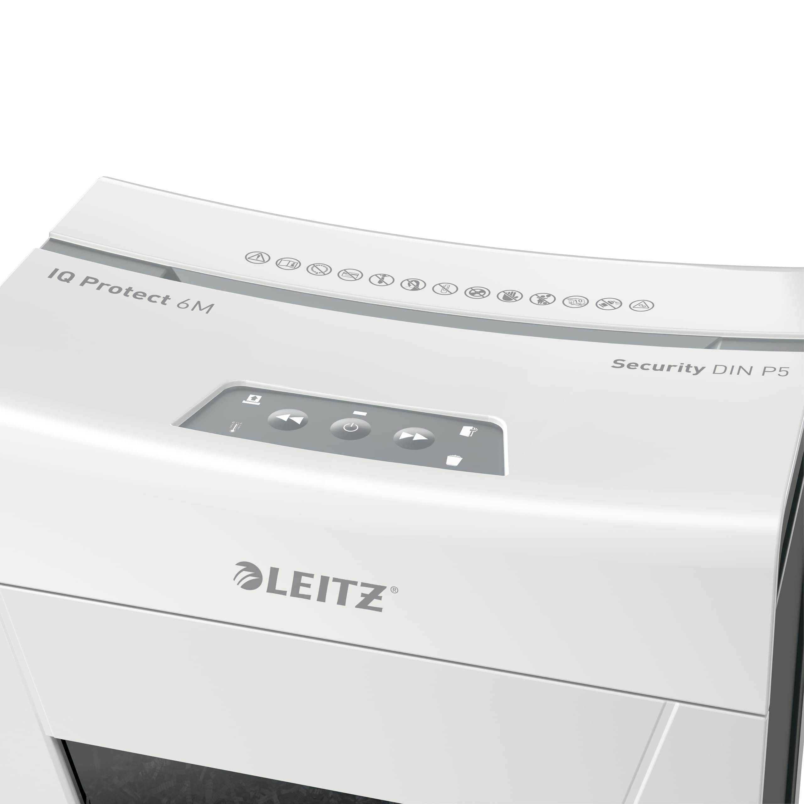 Leitz IQ Protect Premium 6M, Distruggidocumenti Manuale Personal, 7-6 Fogli (70-80 gr/mq), Taglio Micro, Sicurezza P-5, Capacità 18 litri, 80950000