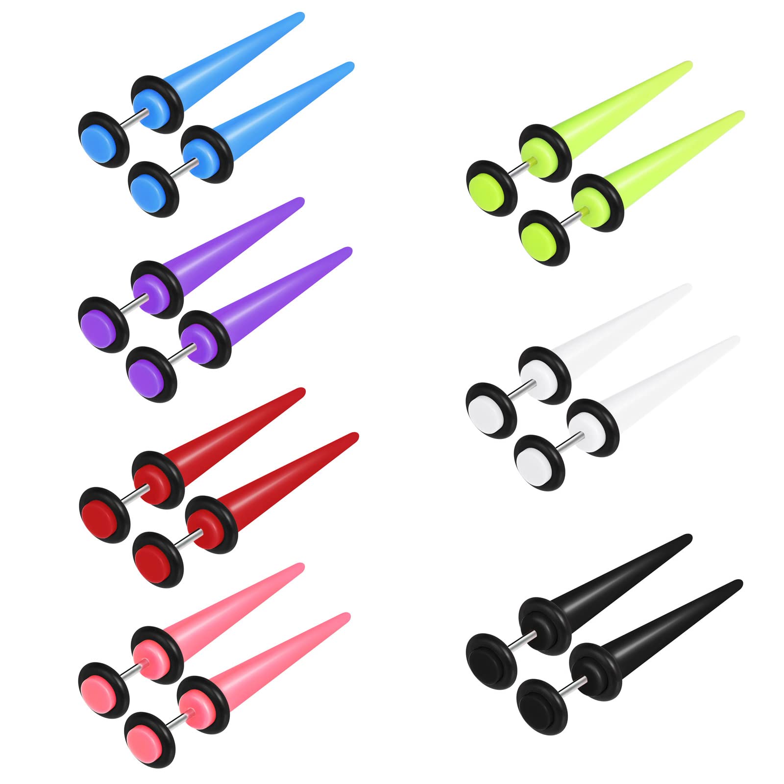 14 Pcs Acrylic Cheater Plugs Screw Ear Plug Earring Stud Stretcher Fake Taper Earring Expander Unisex 18 Gauge 1mm