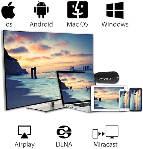 Miniatura 5 de Adaptador de pantalla inalámbrico 5G/2.4G, SmartSee 4K/1080P HD duplicación de iOS teléfono Android portátil a proyector de TV, pantalla HD,