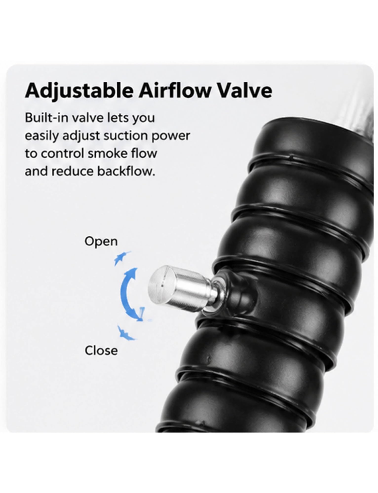 Brazo extractor de humos ajustable de 80/100/150/200 cm con capucha, manguera colectora de conducto de aire flexible para grabado, soldadura y extracción de humo
