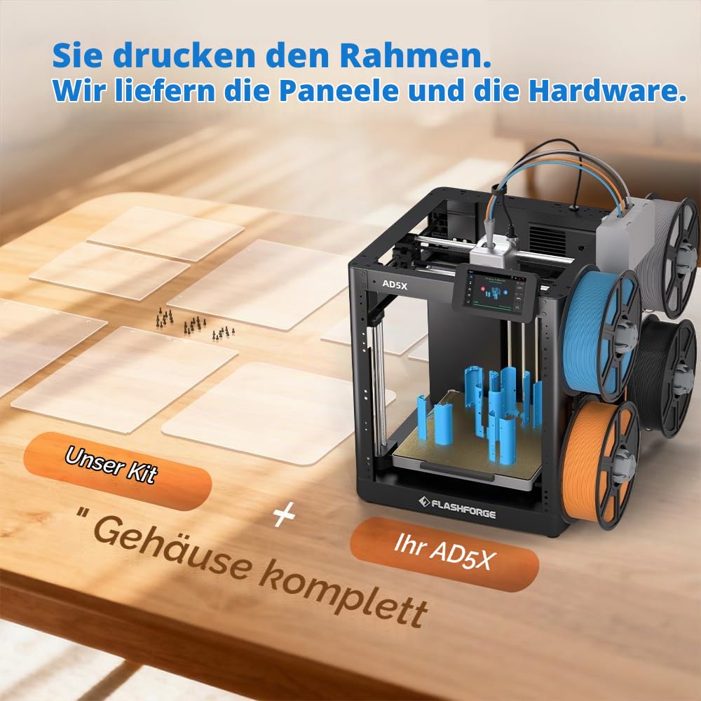 Flashforge Gehäuse Bausatz für AD5X 3D-Drucker | DIY Enclosure mit Panels & Schrauben, Ermöglicht sicheres & leises Drucken, ABS, ASA, PC Filament