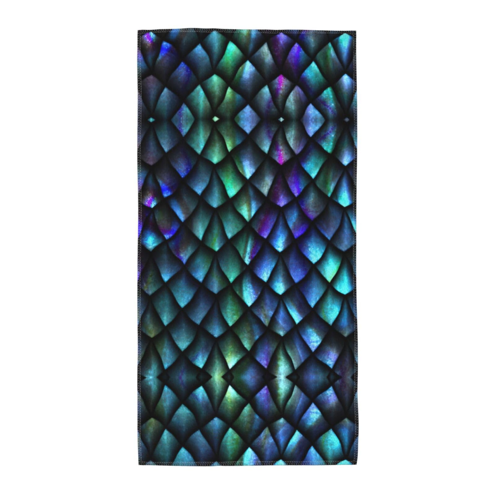 SDEGTHO 3d Magical Dragon Scales Pattern Fashion Printed Bath Towel High Water Absorption For Hiking Trip
