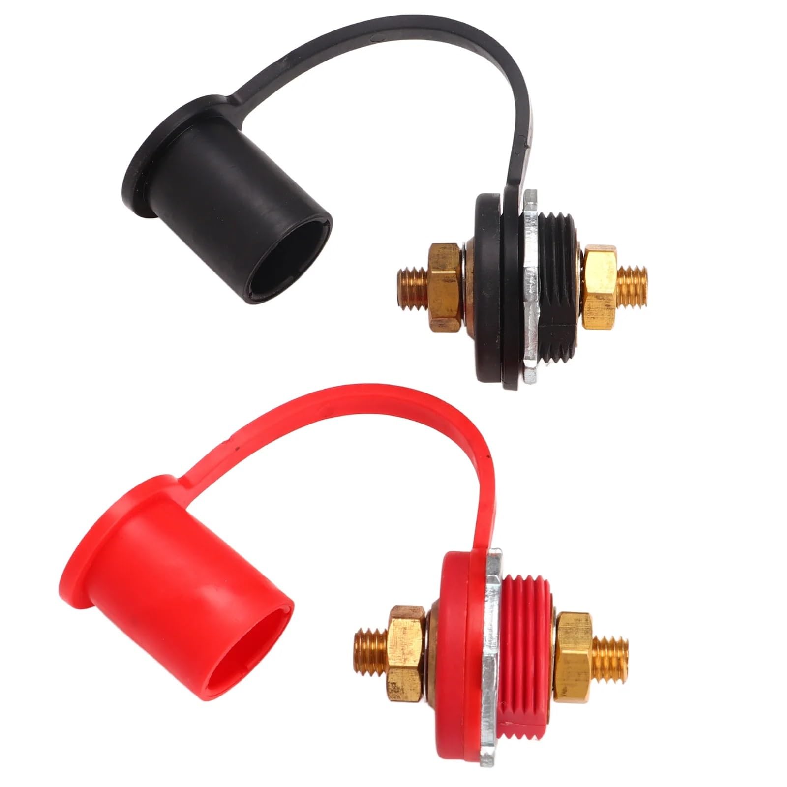 1 par de terminales batería Panel pasante 250A rojo negro poste unión perno 3/8 pulgadas para coche para marina para RV autopartes
