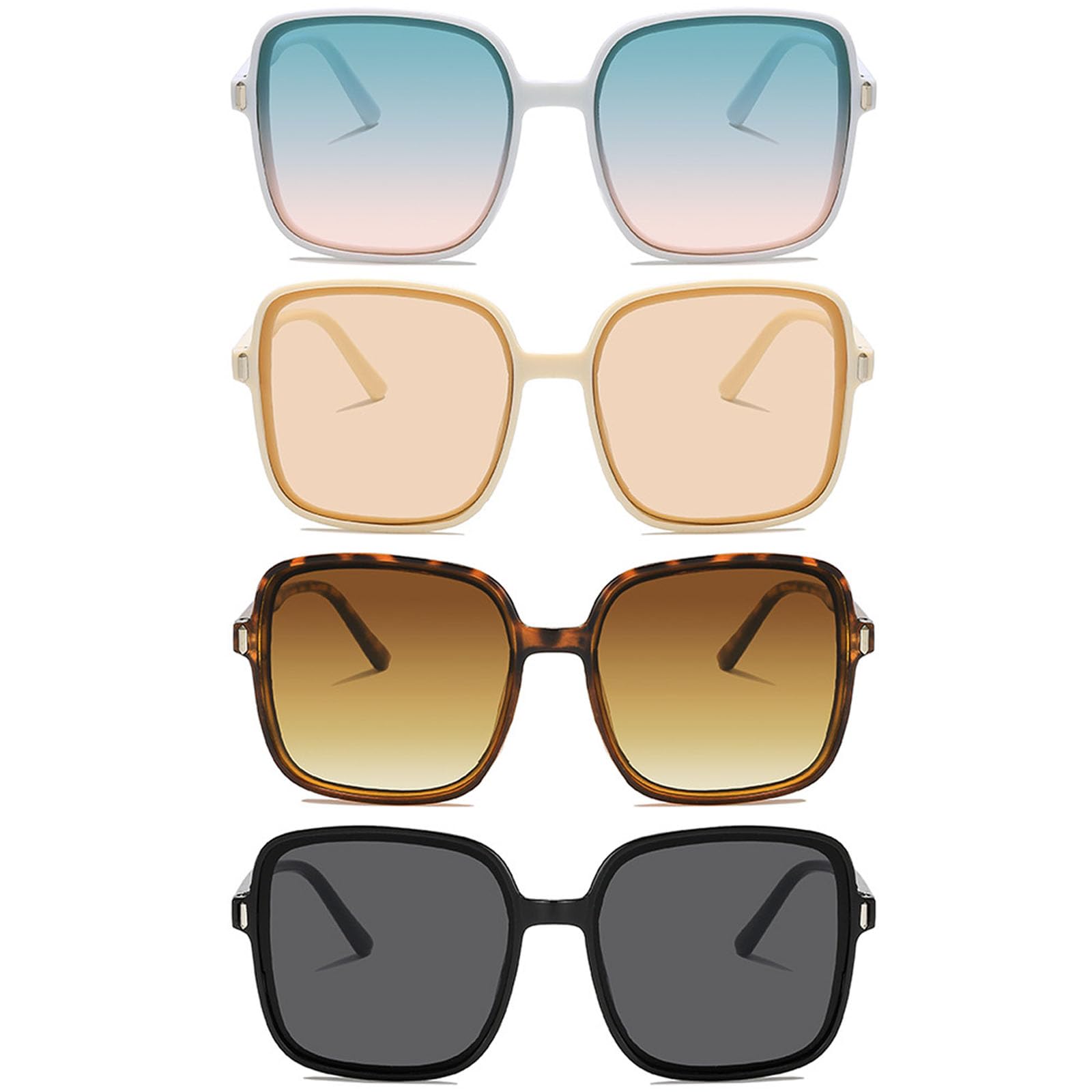 BSITSSS 4 PCS Gafas de Sol Mujer Gafas de Sol Hombre Polarizadas Cuadradas Protección UV 400 Gafas de Sol Retro para Mujeres Hombres Conducir Viajes