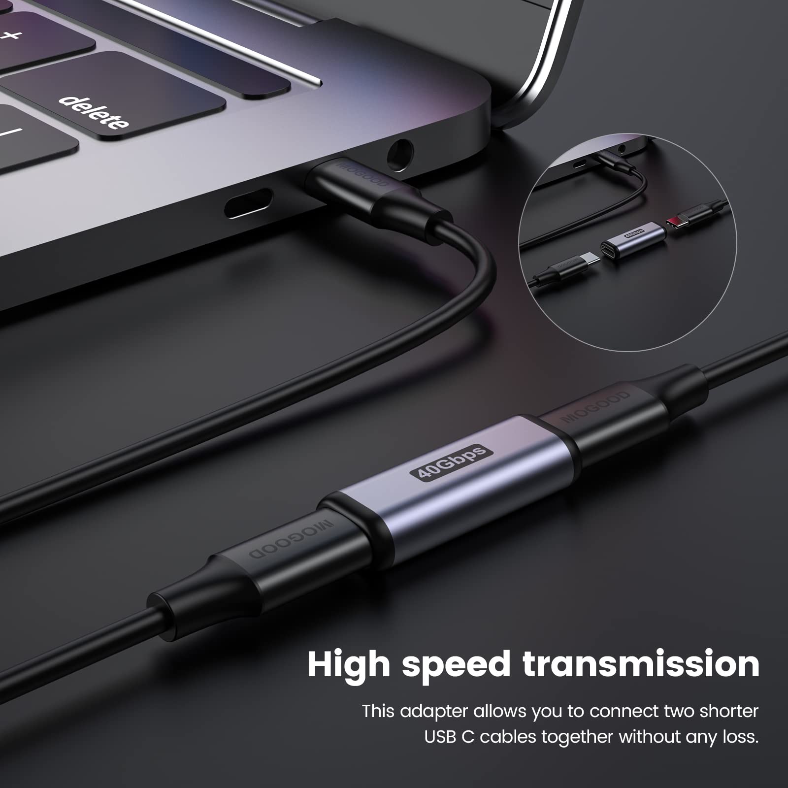 Accoppiatore USB C 240W PD Adattatore USB C Femmina A Femmina (confezione Da 4) Accoppiatore USB C Con PD Da 40 Gbps 100 W 8 K 60 Hz Per Thunderbolt 4/3, MacBook