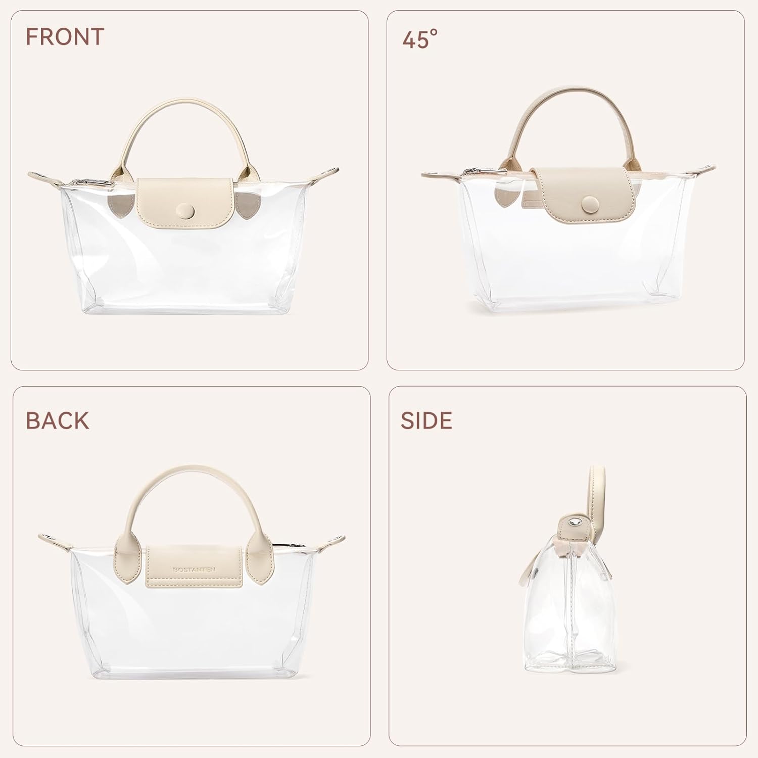 BOSTANTEN Clear Bag for Stadium Approved Small Crossbody Purse Handbags for Concerts Sports Events - Image 6