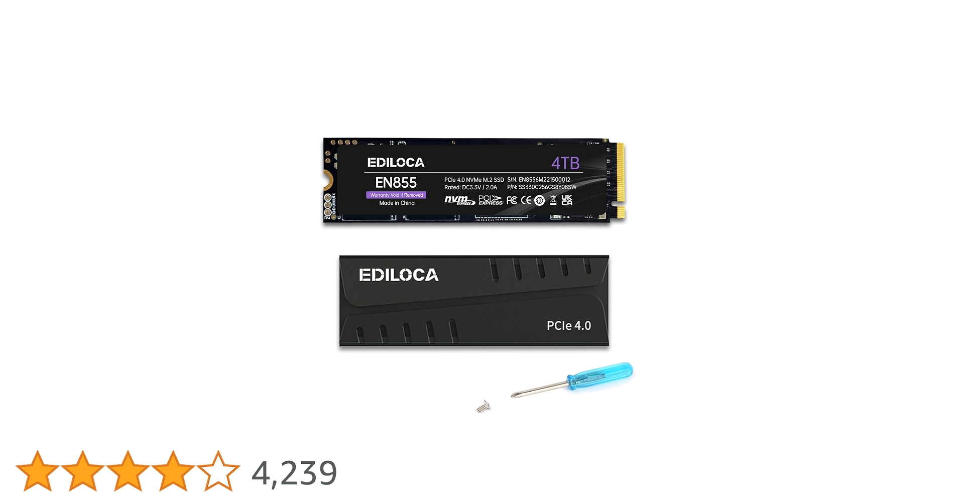 内蔵型SSD EDILOCA EN855 SSD 4TB PCIe 4.0 NVMe M.2 Amazon.com: Ediloca 4TB PS5 SSD with Heatsink PCIe Gen4 NVMe