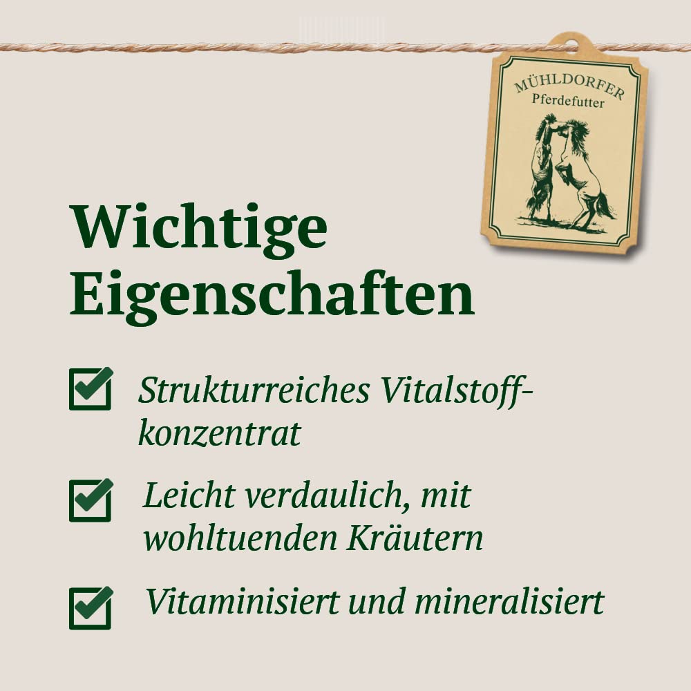 Mühldorfer Struktur Equichamp - 20 kg - Vitalstoffkonzentrat mit wohltuenden Kräutern - Strukturreich