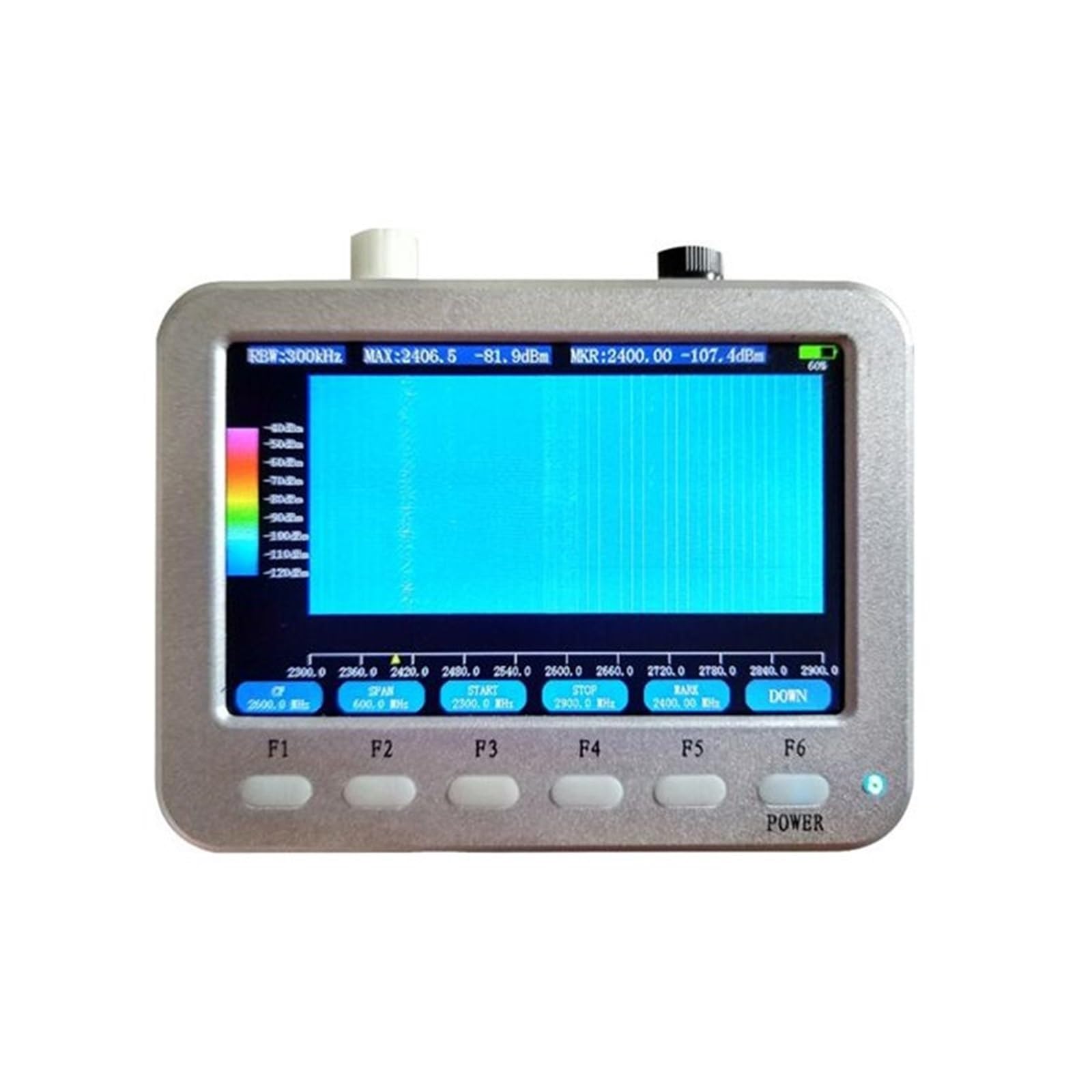 Analizzatore di Spettro Portatile da 10 MHz a 2,7 GHz con Display LCD da 5,0 Pollici, Strumento di misurazione della frequenza del Segnale