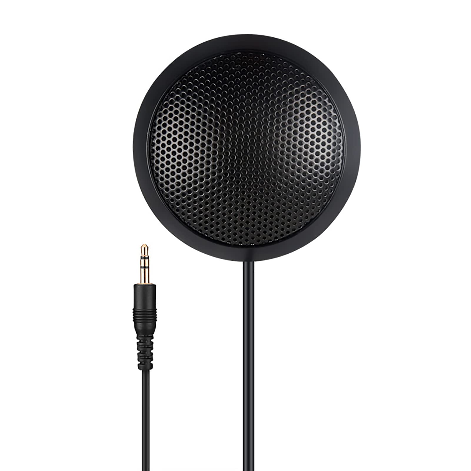 3.5mm plug conference microph 360° ommnidirectional condenser computer pc laptop mic portable mini desktop metal wired microph plug and play for video conference chatting recording onlin