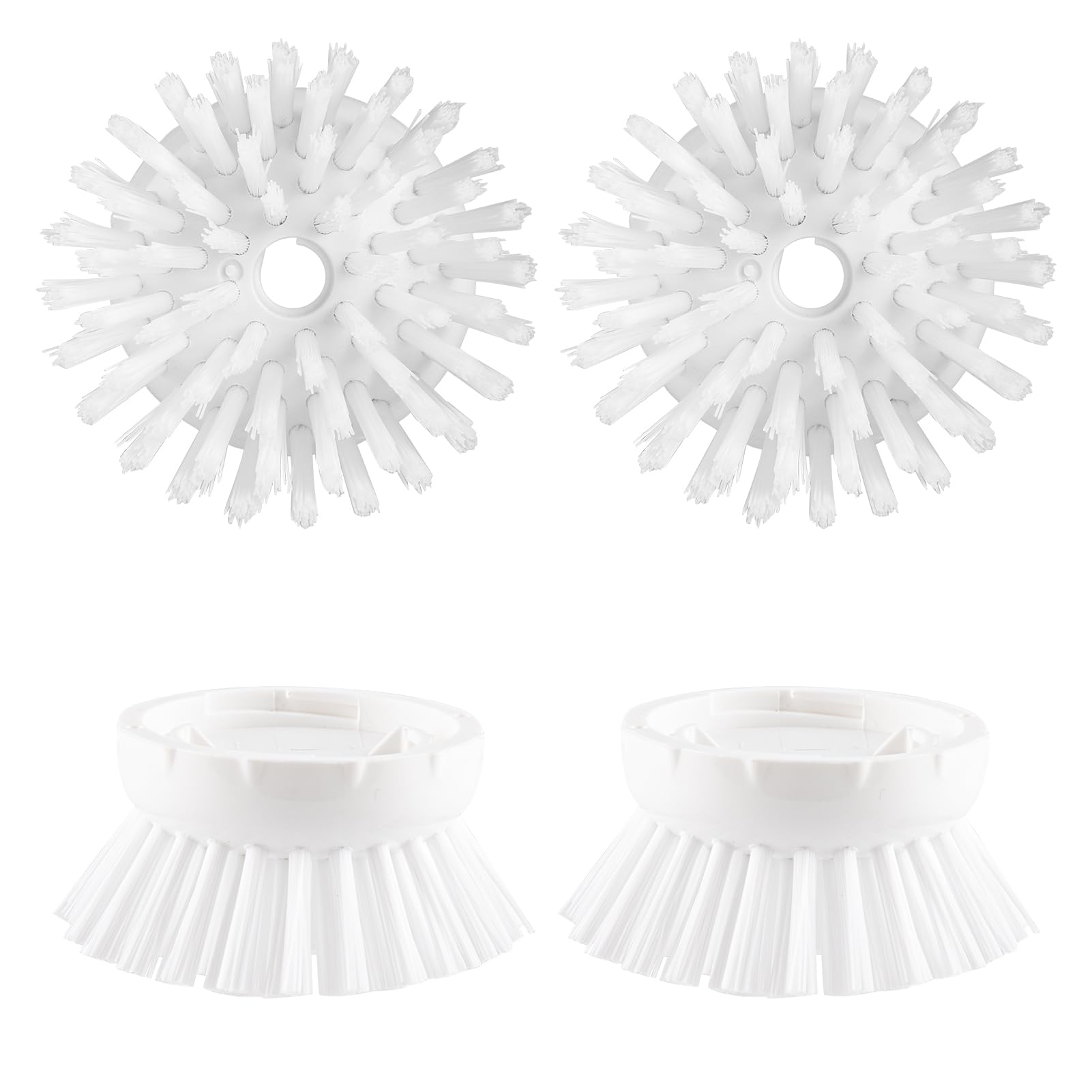 OYV Soap Dispensing Palm Brush Refills, 4-Pack Replacement Heads, White