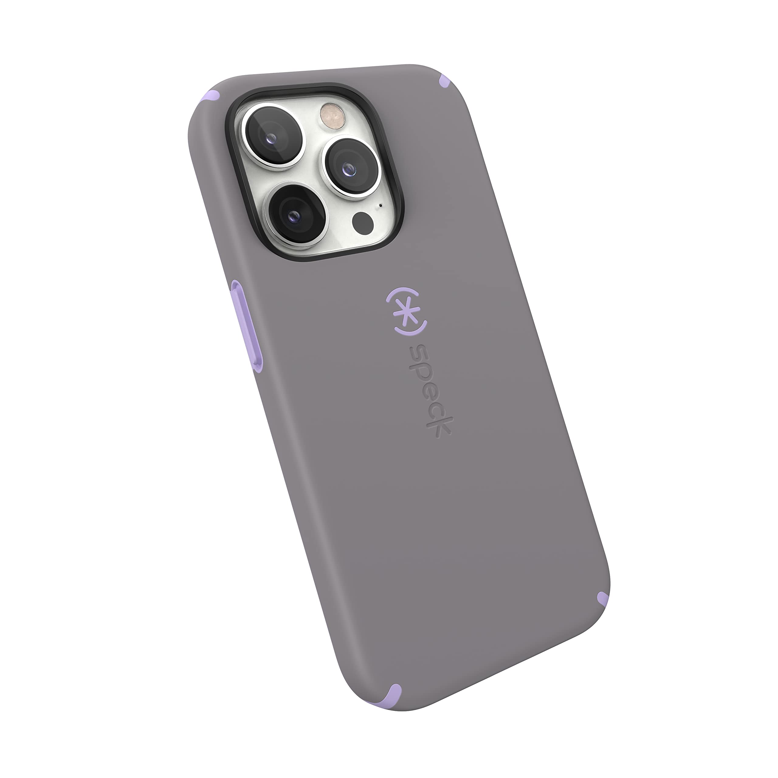 Speck Products CandyShell Pro Case fits iPhone 14 Pro, 6.1" Model, Built for MagSafe, Cloudy Grey/Spring Purple