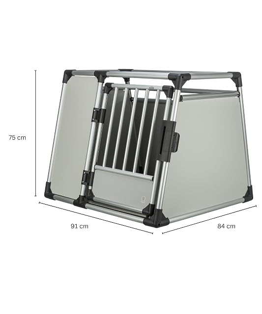 Foto 7 de 8 de TRIXIE Caja de Transporte de Aluminio, 94 x 75 x 88 cm, Color Plateado y Gris Claro