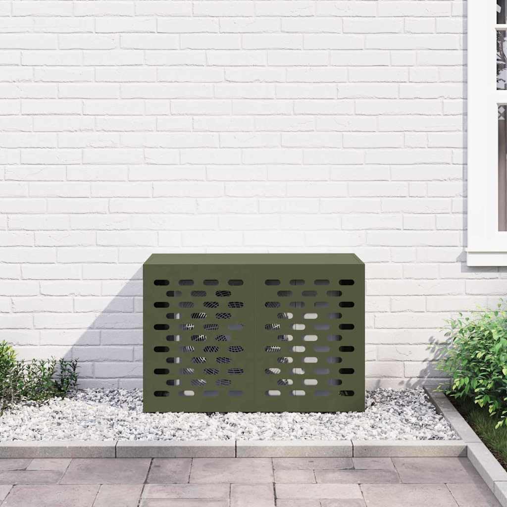 Generic Pokrywa Klimatyzacyjna - Olive Green, 90x40x60 Cm, Stal, Oliwkowa zieleń, Pokrywka Klimatyzacyjna, 90x40x60 Cm, Stal, Pokrywka - Oliwka Zielona