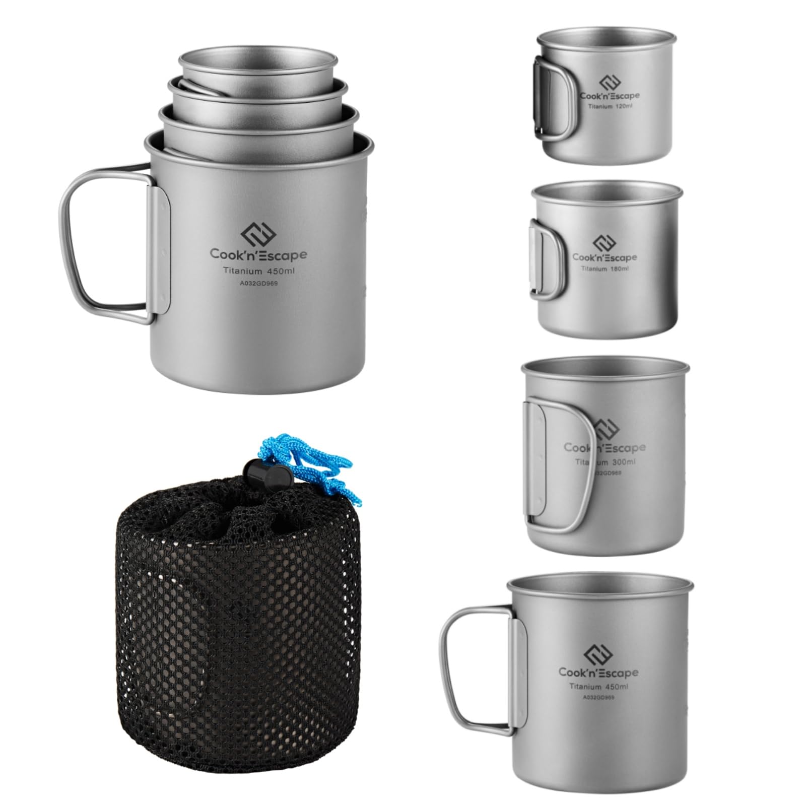 Amazon | COOK'N'ESCAPE チタンマグカップ セット 120ml 180ml