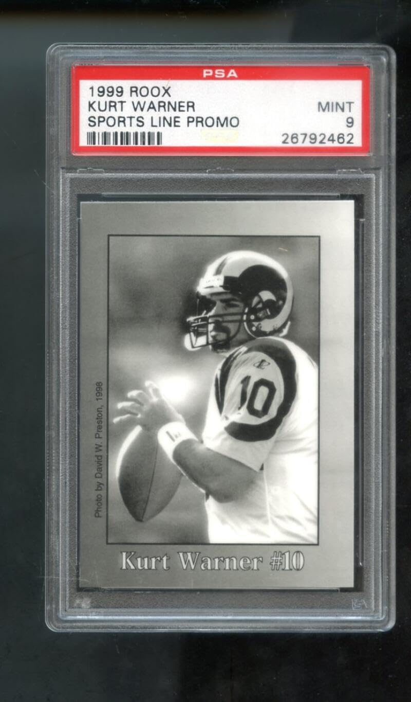 1999 Roox Sports Lines Promo Kurt Warner Graded ROOKIE Football Card PSA 9 MINT
