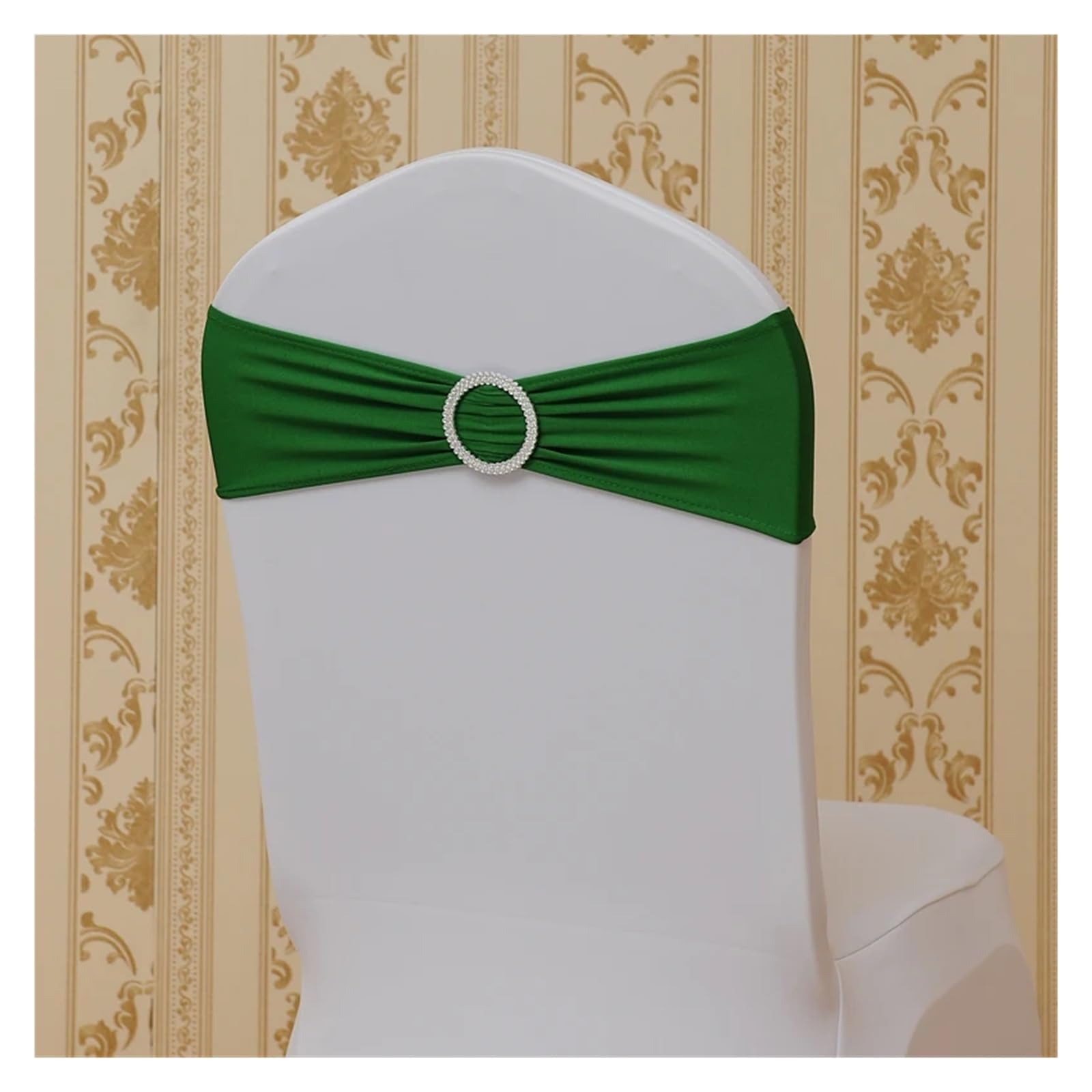 YGSGJSP Chair Sashes 10Pcs Chair Decoration, Back Bow, Strap, Gauze Ribbon for Wedding(Green)