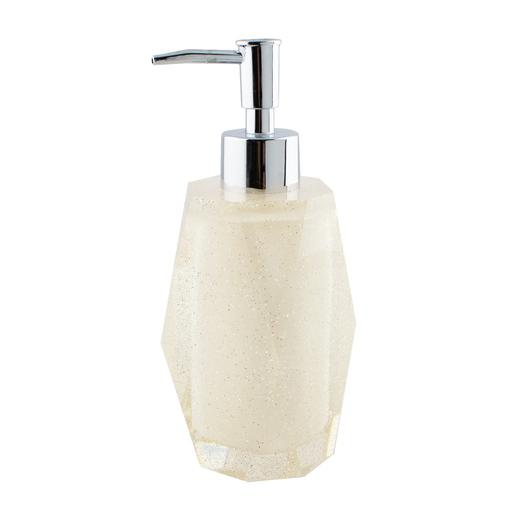 Faceted Lotion Pump, Durable Resin, Smooth, Easy to Clean, for Stylish Bathroom Decor, Glitter, 2.5x7.5, Sold Individually