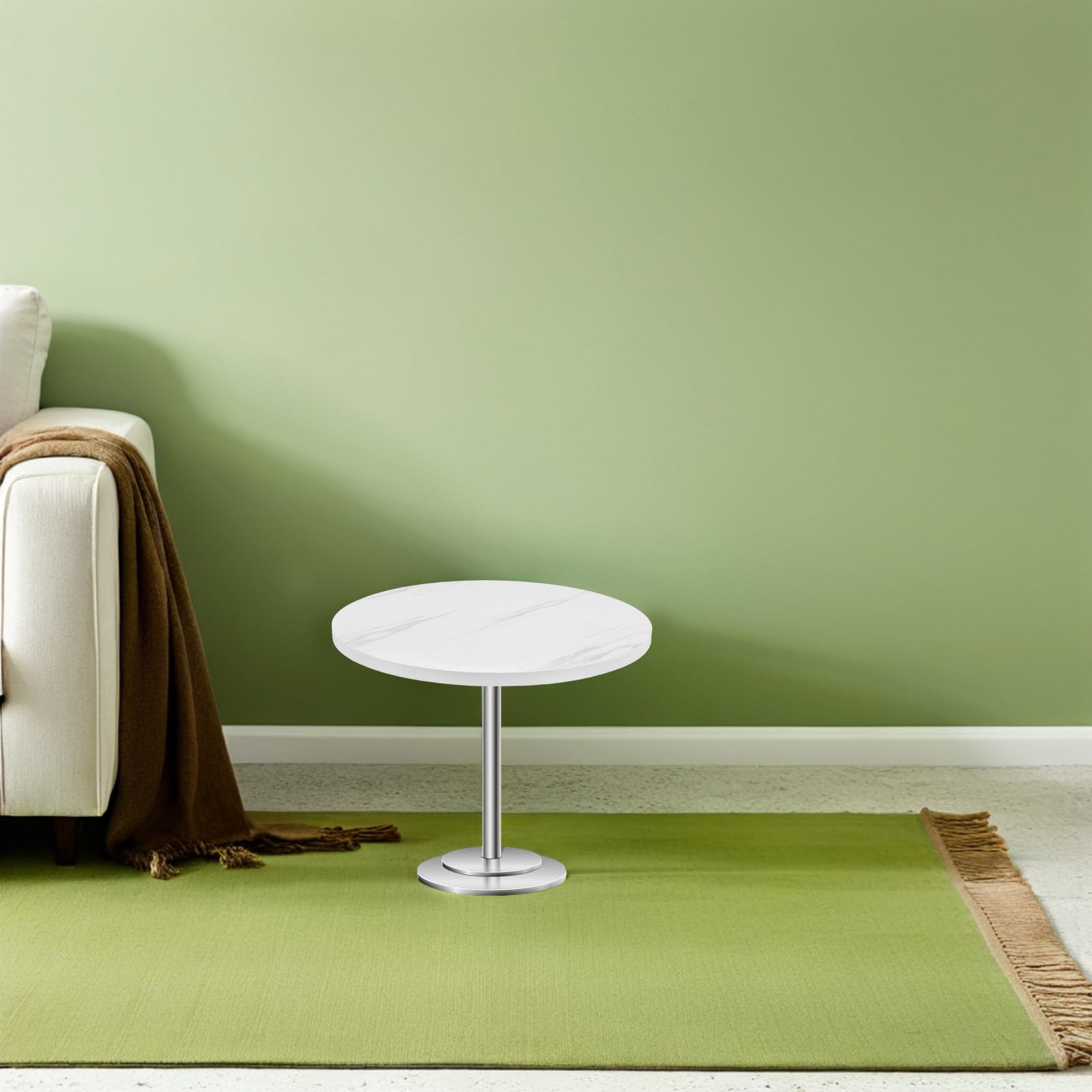 DOITOOL Tablero de Mesa Elegante y de Alta Densidad Redondo Blanco Diseño Seguro y Fácil de Transportar Accesorio Adecuado para Comedor y Dormitorio