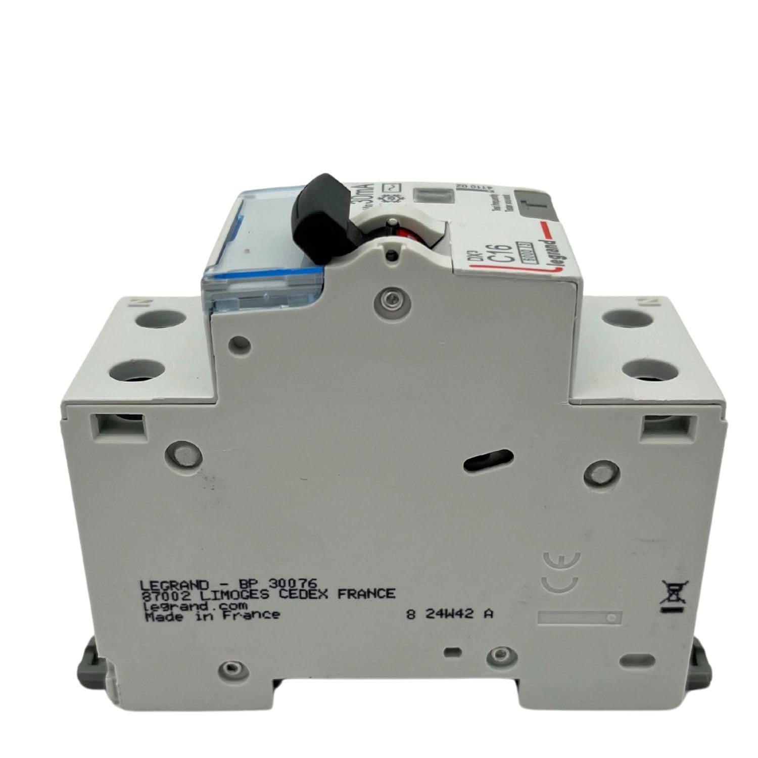 411002 Disjoncteur Différentiel 16a - 30ma - Type Ac - 1p+n - 2 Modules - Neutre à Droite - Auxiliarisable - Legrand