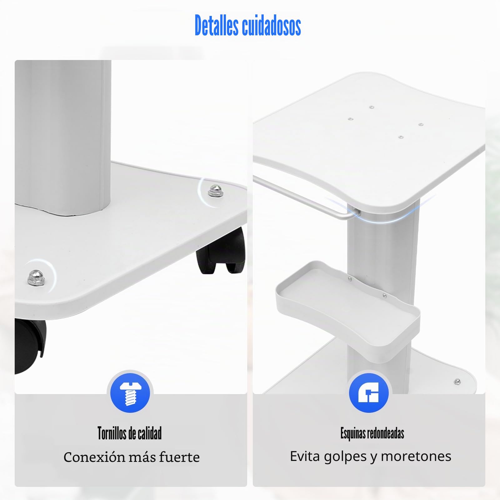 Carrito médico portátil con compartimento de almacenamiento y rueda de freno, carrito de peluquería, carrito de cosméticos, carrito de trabajo, carrito de salón para instrumentos de belleza médicos