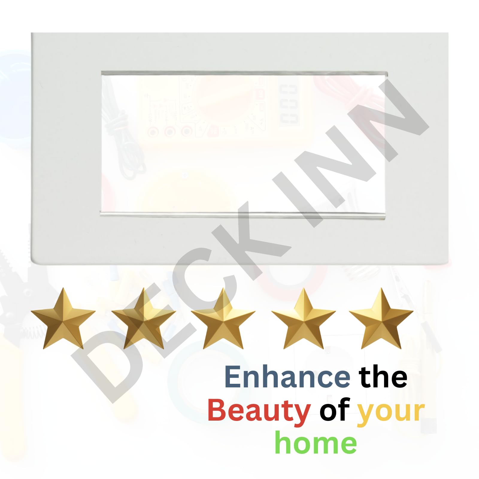 DECK INN White Pack of 4 Double Light Switch Finger Plate Panel Socket - Prevents Finger Marks Around Switch - Image 4