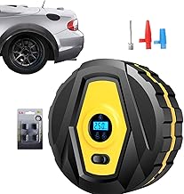 pneus portátil,Bomba pneu eficiente e rápida com display digital - Bomba ar portátil e rápida para carro com luz LED, compressor ar pneu com desligamento automático Kumprohu