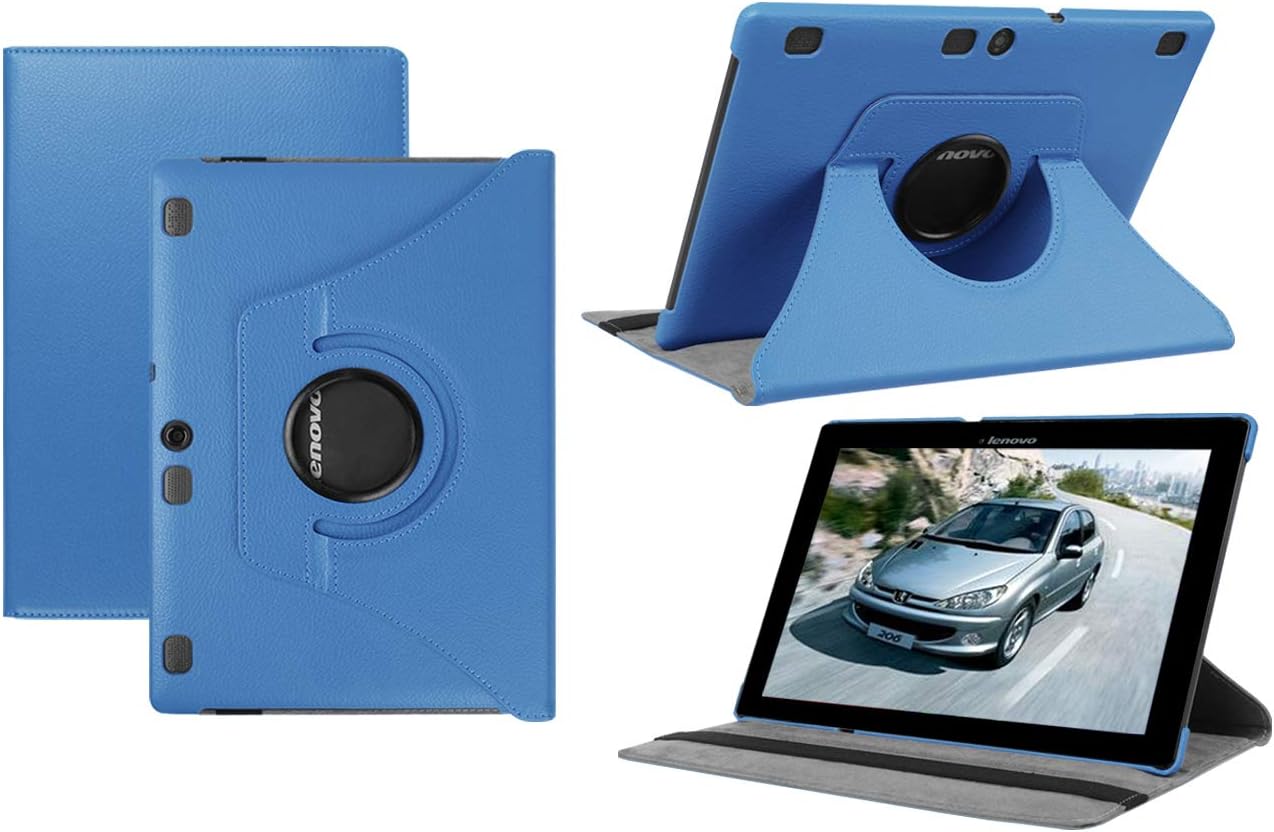 HereMore Lenovo Tab 10 TB-X103F / Tab 2 A10 Case - 360 Degree Rotating Case Stand Cover for Lenovo Tab2 A10-70 / Tab 2 A10-30 / Tab3 10 Business 10.1 Inch Tablet, Sky Blue