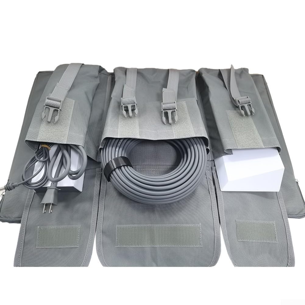 Estuche rígido para kit Starlink, bolsa de almacenamiento de viaje impermeable, protección de antena, equipo al aire libre, tela Oxford, camuflaje gris (gris)
