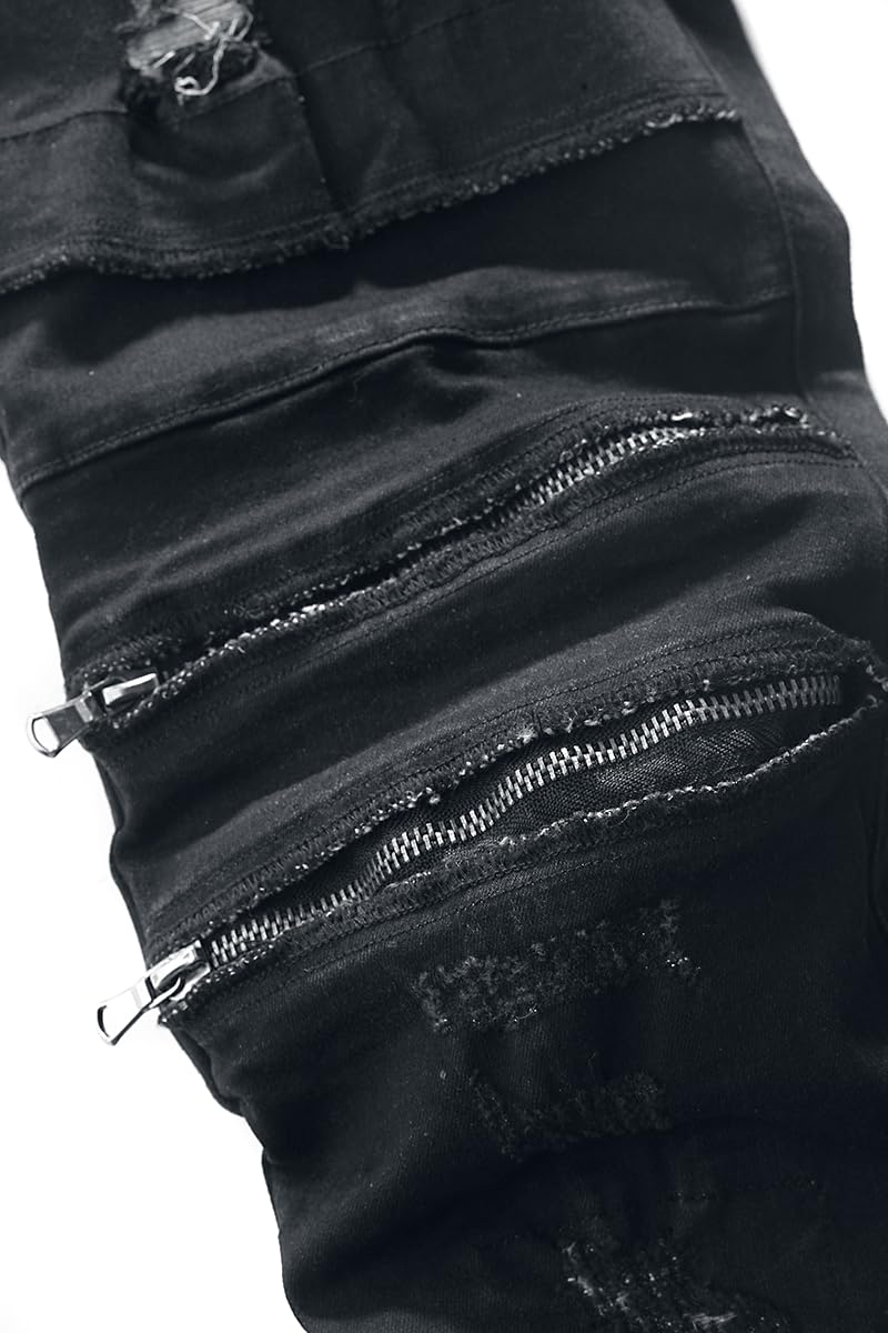 Rock Rebel by EMP Herren Schwarze Slim Fit Destroyed-Jeans im 5-Pocket-Style
