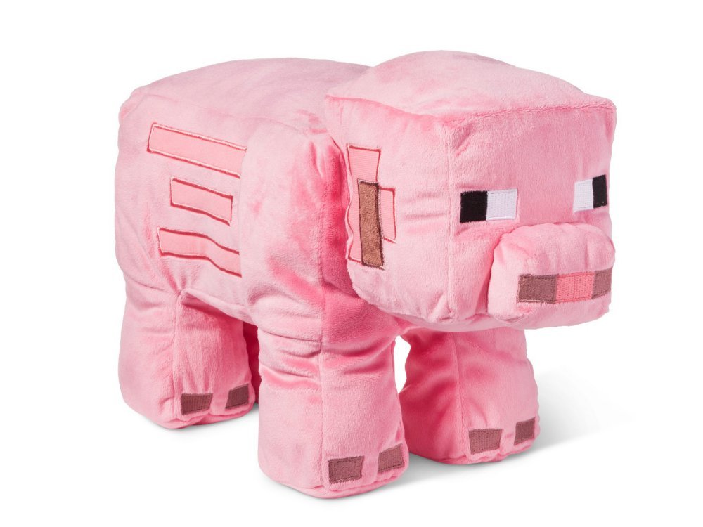 Minecraft Pig Pink Plush Pillow Buddy Toy