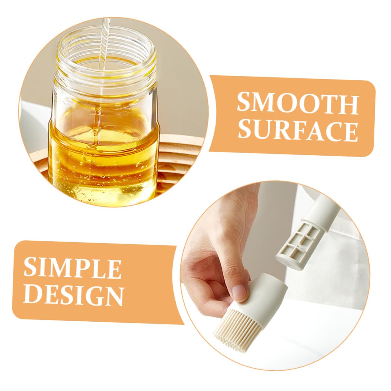 Totority Ergonomic Handle Bbq Basting Brush Silicone Oil Brush for Cooking Baking