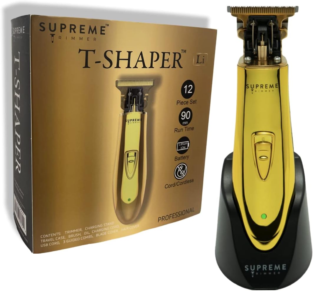 Supreme TrimmerT Shaper Men’s Barber Trimmer | 90 Min Run Time, Low Noise & Vibration | Liner Trimmer for Sensitive Skin, Autistic Kids & Elderly | ST5200
