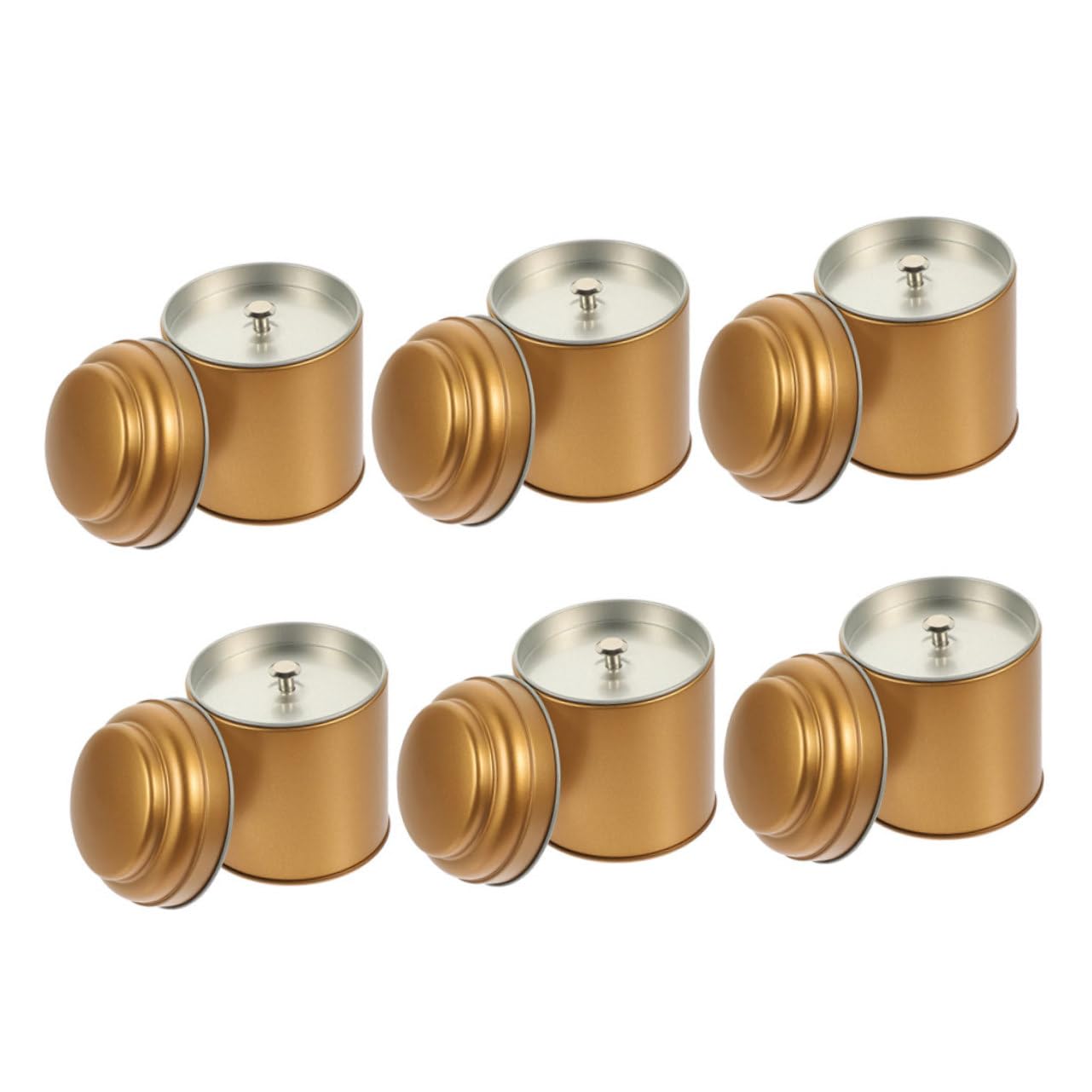 SOLUSTRE 6 Stück Teedosen Aus Weißblech Mit Luftdichtem Metalldeckel Vorratsbehälter Für Tee Kaffee Und Snacks Große Öffnung Für Zuhause Und Reisen