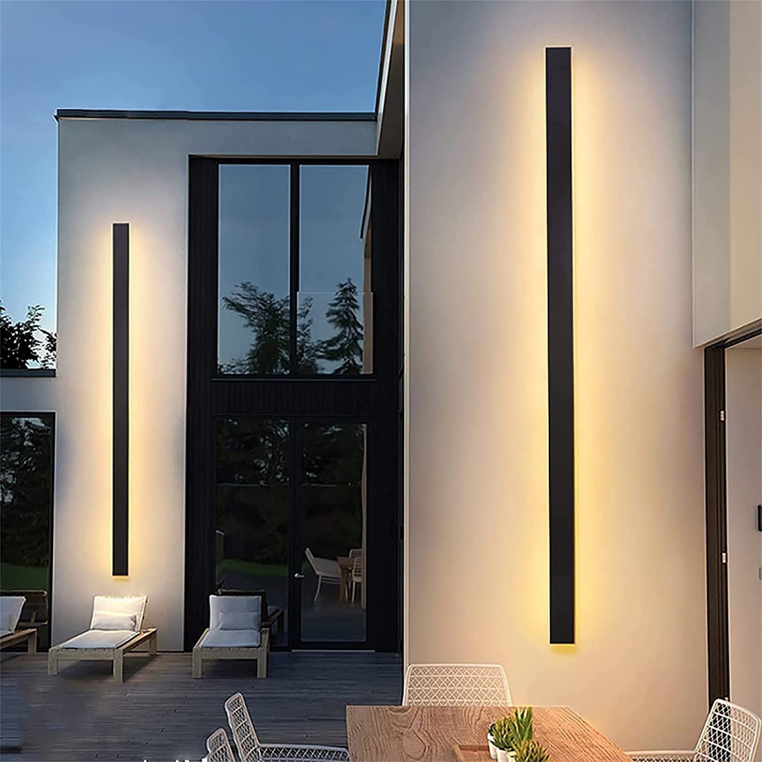 HELCEKOU LED Dimmable Wall Lamp Outdoor/Indoor IP65 Waterproof Lights 3000K-6500K Modern Exterior Long Strip Sconces for Kitchen Island Study Reading Bedroom Corridor Courtyard (Color : 120cm)